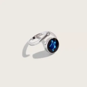 The Astral Cosmic Spiral Ring in Rhodium