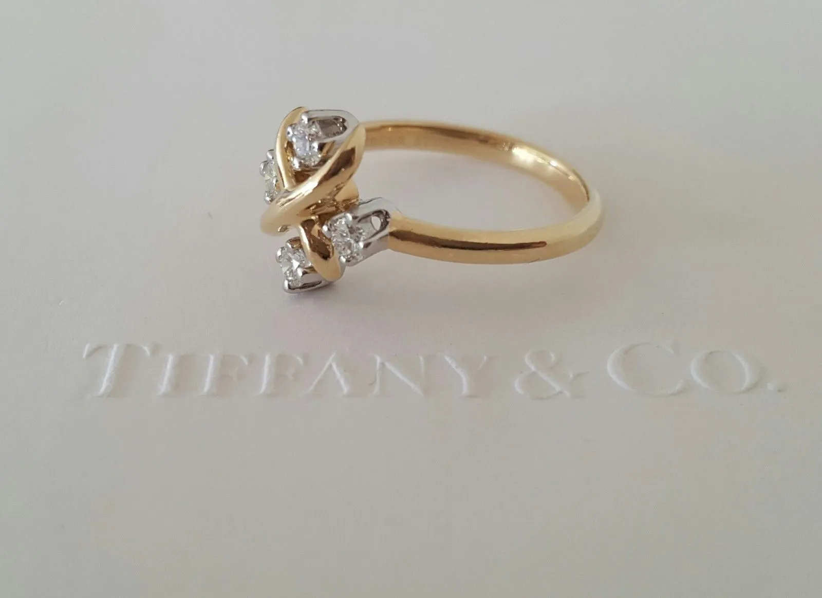 Tiffany & Co. Schlumberger 0.20tcw Diamond Platinum 18ct Yellow Gold Ring
