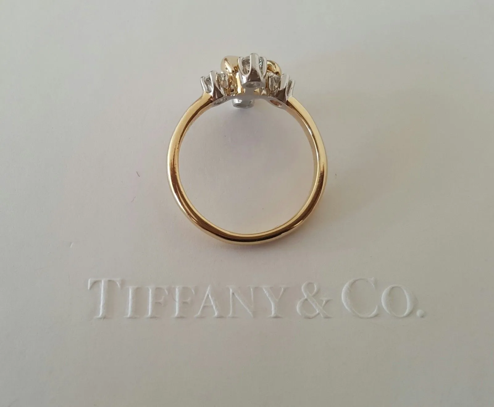 Tiffany & Co. Schlumberger 0.20tcw Diamond Platinum 18ct Yellow Gold Ring