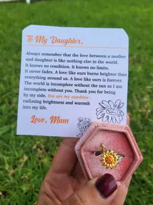 To My Daughter Adjustable Sunflower Fidget Ring