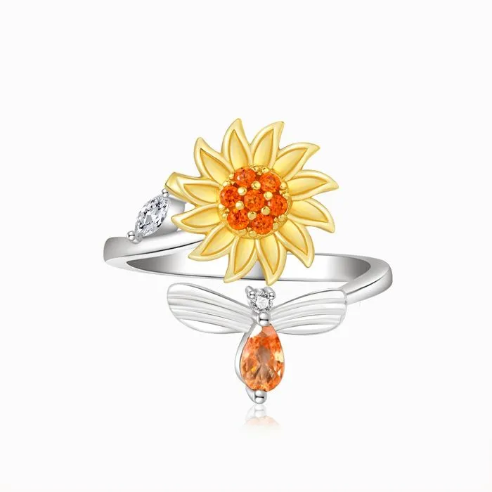 To My Daughter Adjustable Sunflower Fidget Ring