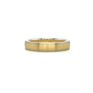 Two-Tone 4mm Ring with Comfort Fit in 14K White and Yellow Gold