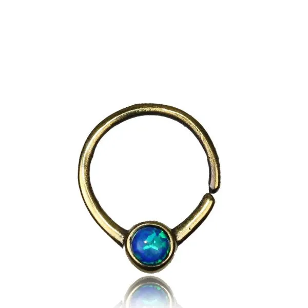Umika Septum Ring - Opal - Brass