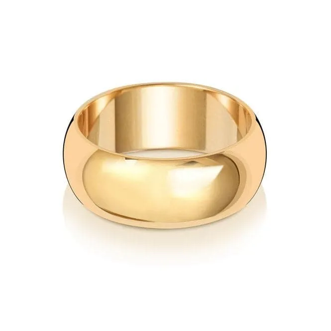 Wedding Band 9K D Shape 8mm-0.0.92 Wedding  Ring W108UL