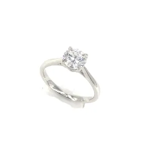 Women’s 18ct White Gold Natural Diamond Solitaire Ring - 1.10ct